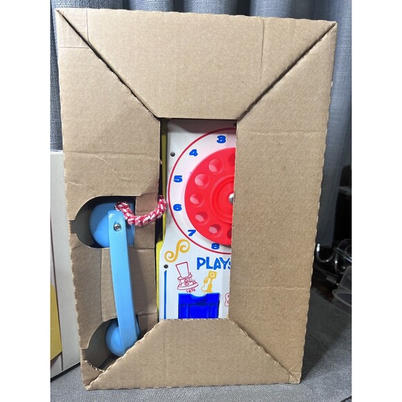 Vtg Playskool Toy Wood Pay Play Phone Rotary Dial Doorknob Coins 1954 #488 - Picture 2 of 11